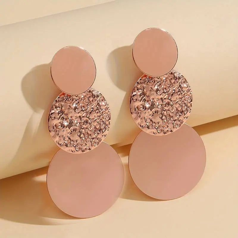 Rounded Pink Vintage Earrings Unique Joyas