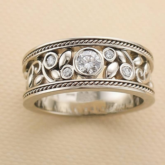 Vintage silver & zirconia ring Claire Jewelry