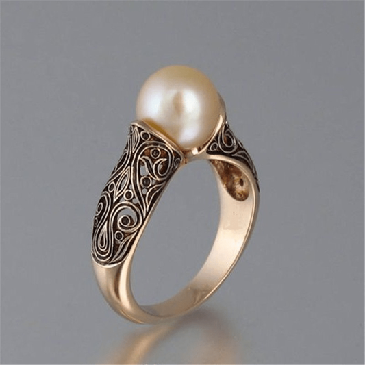 Vintage Pearl Golden Ring Claire Jewelry