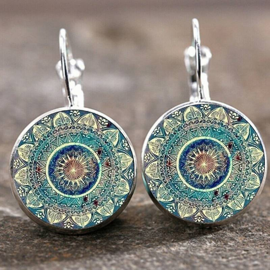 Rounded Mandala Vintage Earrings Unique Joyas