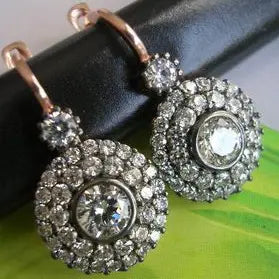 Vintage Mandala Earrings with Cubic Zirconia Inlay Unique Joyas