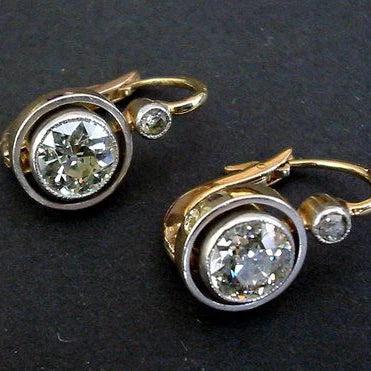 Vintage Golden Inlaid Zirconia Earrings Unique Joyas