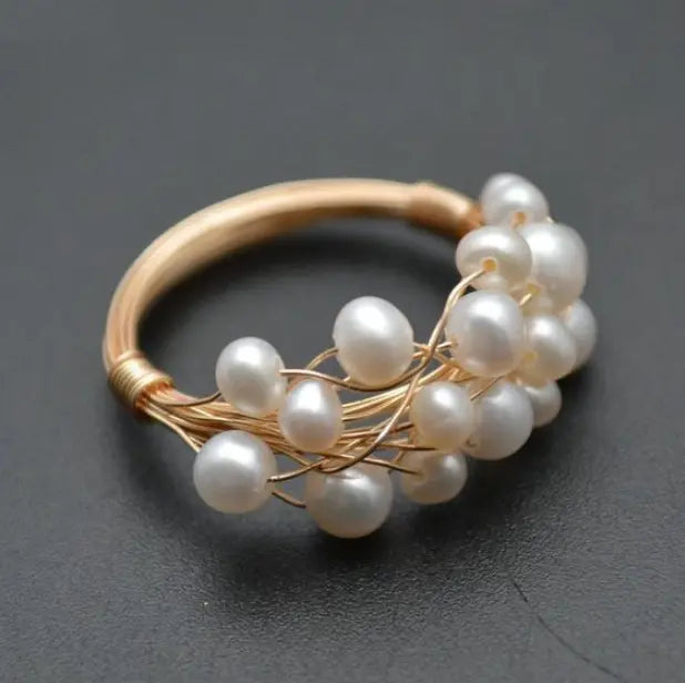 Vintage Pearl Nest Ring Unique Joyas