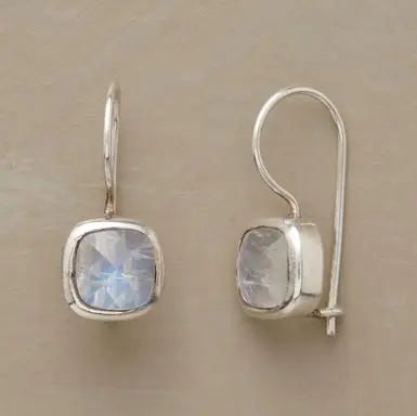 Vintage Moonstone Cubic Earrings Unique Joyas