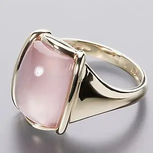 Vintage Square Rose Gold Ring Unique Joyas