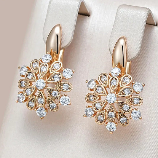 Elegant shiny gold earrings Unique Joyas