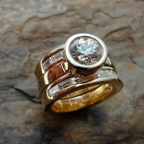 Vintage ring made of laminated glass Unique Joyas