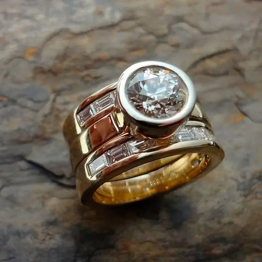 Vintage ring made of laminated glass Unique Joyas