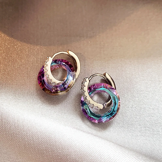 Elegant multicolored hoop earrings