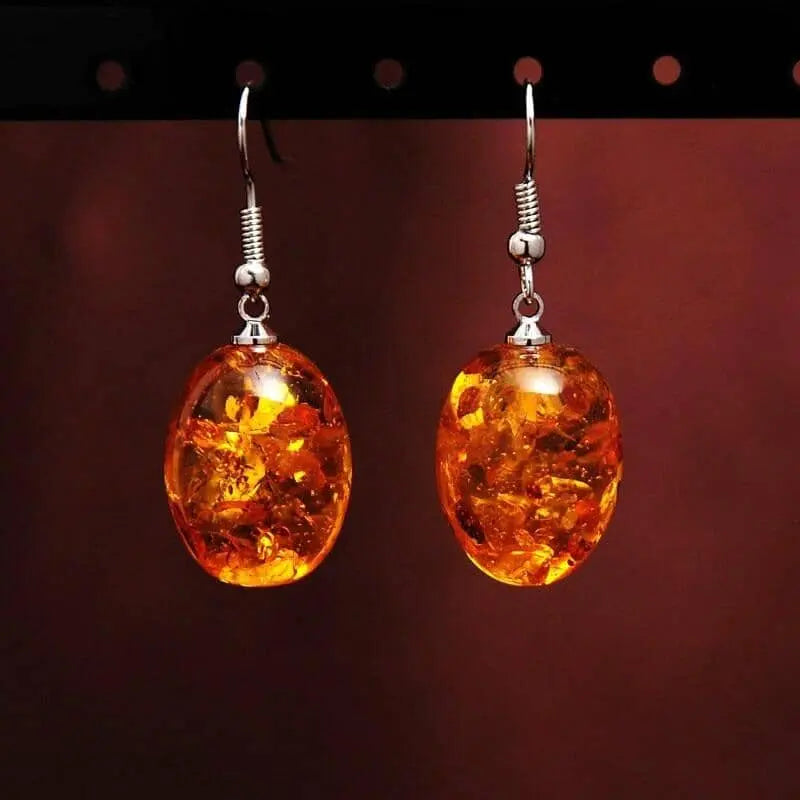 Vintage Fire Crystal Earrings Unique Joyas