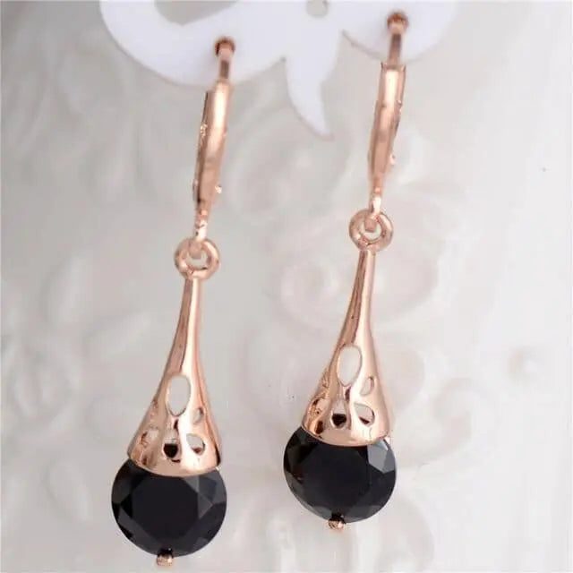 Black dangling vintage earrings Unique Joyas