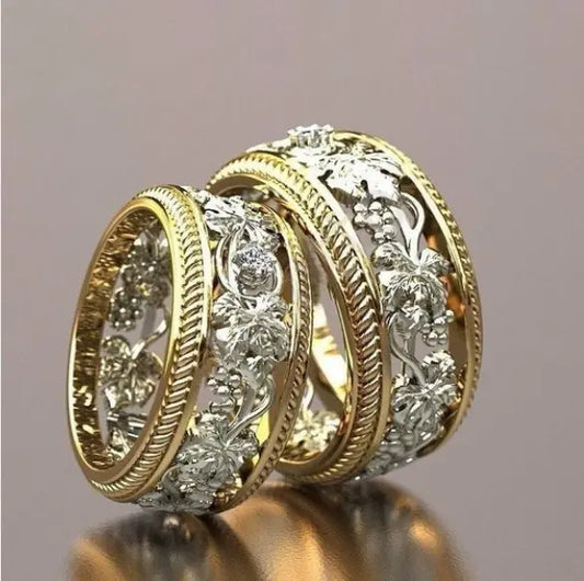 Hollow Rings in Vintage Gold Unique Joyas