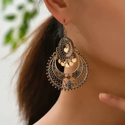 Goldmandala Vintage-Style Earrings Unique Joyas