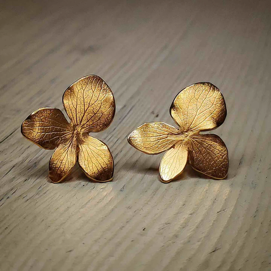 Vintage Golden Flower Earrings Unique Joyas