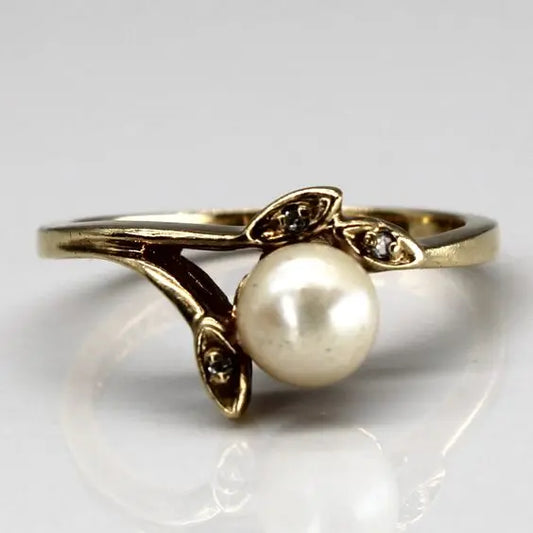 Gold Pearl Ring in Vintage Style Unique Joyas