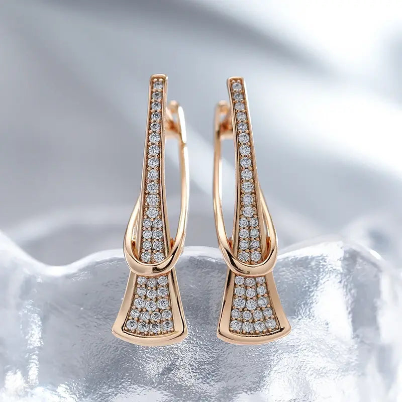 Luxurious Zirconia Earrings Made of Gold Unique Joyas