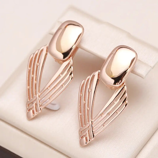 Elegant Golden Shield Earrings