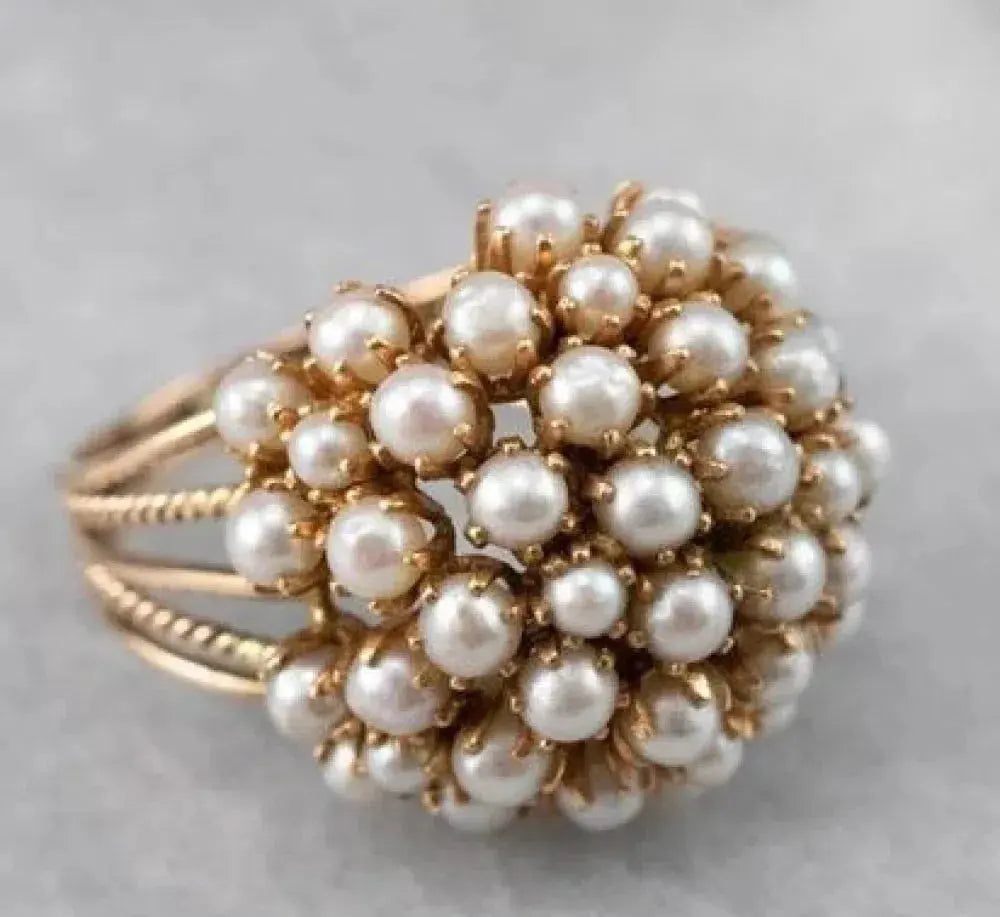 Inlaid Pearls Ring