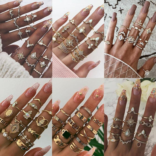 Unique Premium Pack of 8 to 12 Rings Claire Jewelry