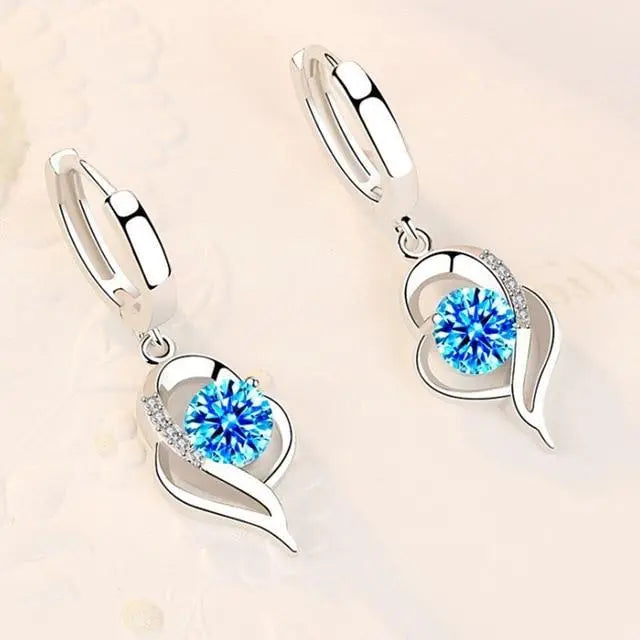 Silver Zirconia Earrings Unique Joyas