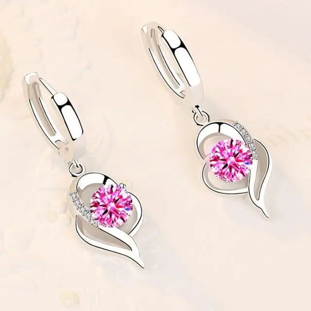 Silver Zirconia Earrings Unique Joyas